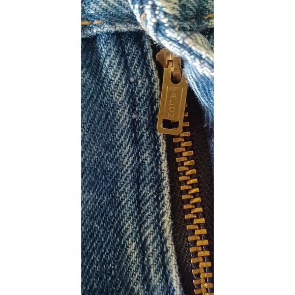 Vintage 60s 70s Rustler Dark Blue Zipper Jeans 34 (32") Long (33") Made in USA - Picture 7 of 12